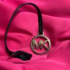 Michael Kors Black Leather MK Charm